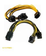 Splitter para tarjeta grafica PCIe de 6 y 8 pines a 2 salidas 8 pines (6+2)