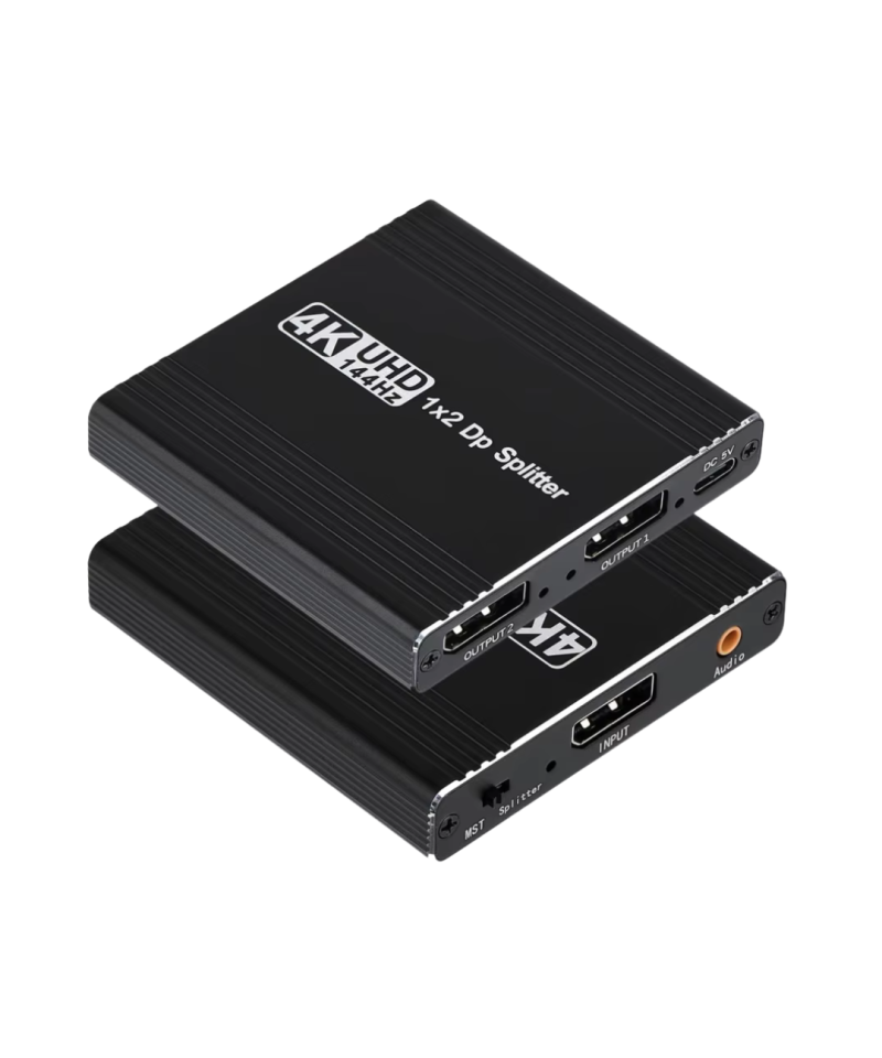 Separador de video Display Port 1 entrada a 2 salidas 4K 120Hz, compatible con MST y SST