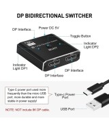Separador bidireccional DisplayPort 2x1 / 1x2, 8K 60Hz, 4K 120Hz