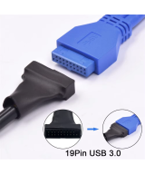 cable adaptador de tarjeta madre USB 3.0 a USB 2.0, 19 pines USB3.0 macho a 9 pines USB2.0 Hembra