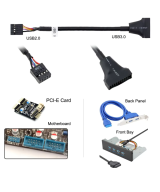cable adaptador de tarjeta madre USB 3.0 a USB 2.0, 19 pines USB3.0 macho a 9 pines USB2.0 Hembra