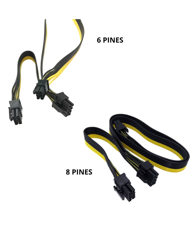 Splitter para tarjeta grafica PCIe de 6 y 8 pines macho a 2 salidas 8 pines (6+2)