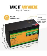 Bateria ECO WORTHY Lifepo4 12.8v 10 Ah