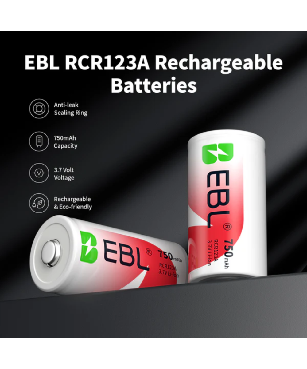 Bateria recargable CR123 EBL 750mah 3.7v (1UNIDAD)