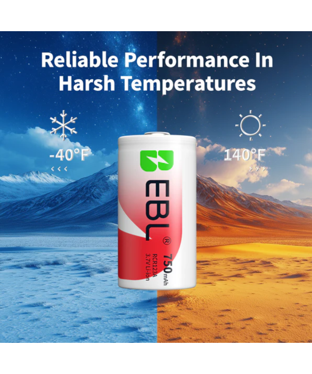 Bateria recargable CR123 EBL 750mah 3.7v (1UNIDAD)