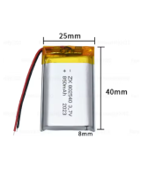 Bateria tipo Lipo recargable 3.7V 850mAh 80x25x40mm
