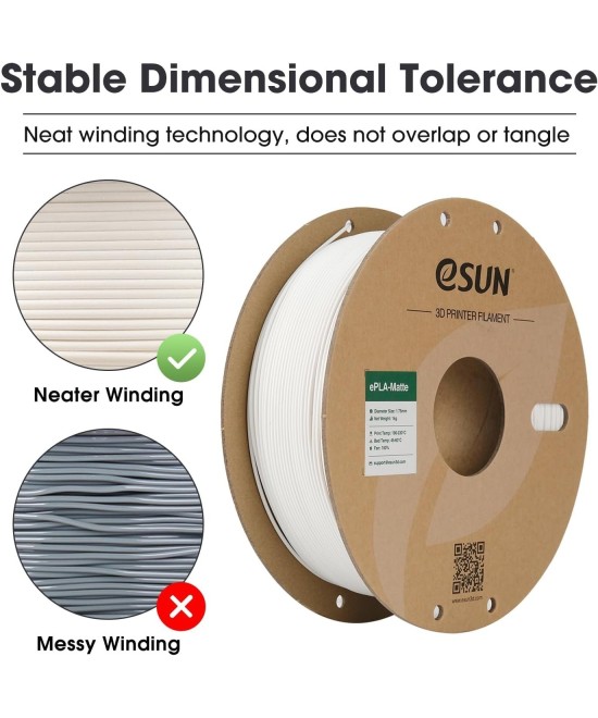 FILAMENTO PLA+ MATTE ESUN 1.75MM 1KG