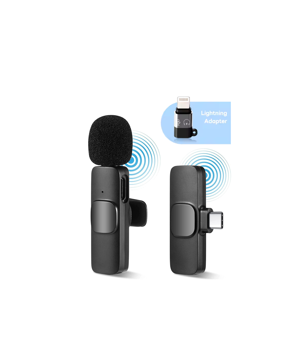 Microfono Lavalier Inalambrico para Celular Tipo USB-C / LIGHTNING