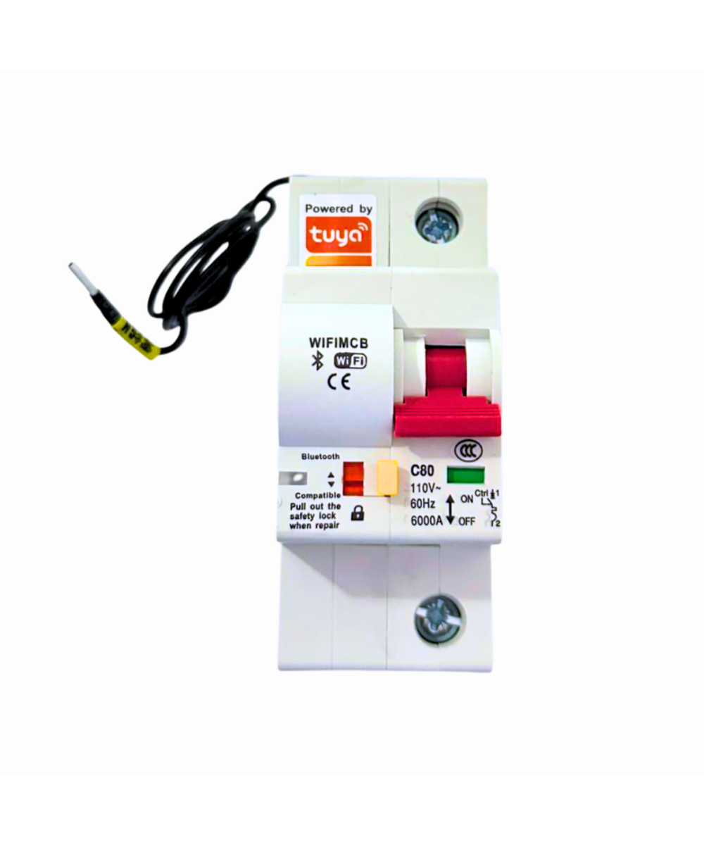 Interruptor de Energia Inteligente Breaker TUYA WIFI 80A 1 y 2Polos