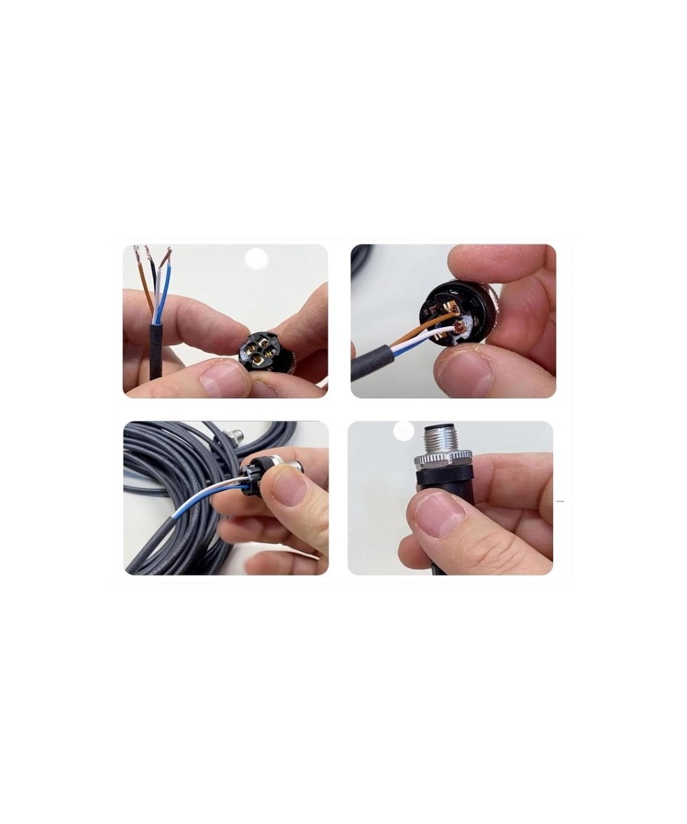 Conector industrial IP67 impermeable tipo aviador de 5 pines M12 macho/hembra 11.98mm