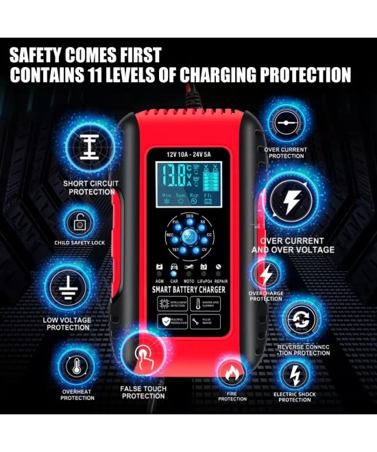 Cargador de bateria E-FAST 12V/24v 10A