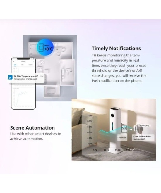 SONOFF TH Elite Interruptor inteligente de monitorización de temperatura y humedad - THR320D
