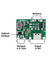 Módulo integrado de carga y descarga de batería de litio 18650 de 3,7 V a 9 V y 5 V USB-C