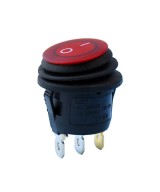 Interruptor redondo de 3 pines con luz verde AC 20mm ON/OFF