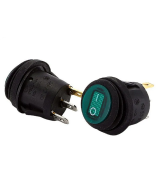 Interruptor redondo de 3 pines con luz verde AC 20mm ON/OFF