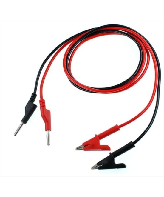 Cable para pruebas 4mm punta banana/lagartija 1 metro