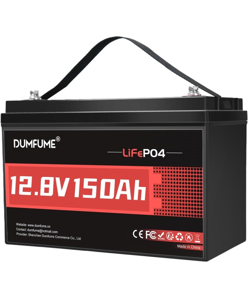 Batería de ciclo profundo LiFePO4 de 12 V  150 Ah recargable DUMFUNME