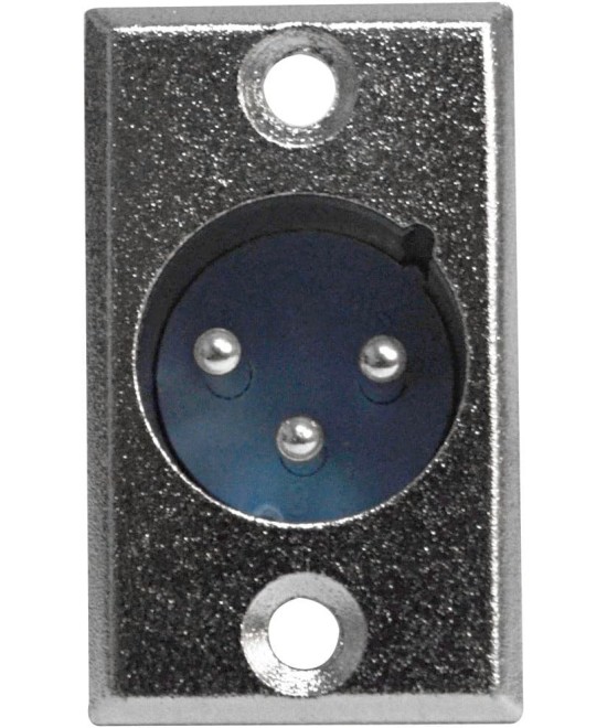 Conector metalico XLR macho para montaje