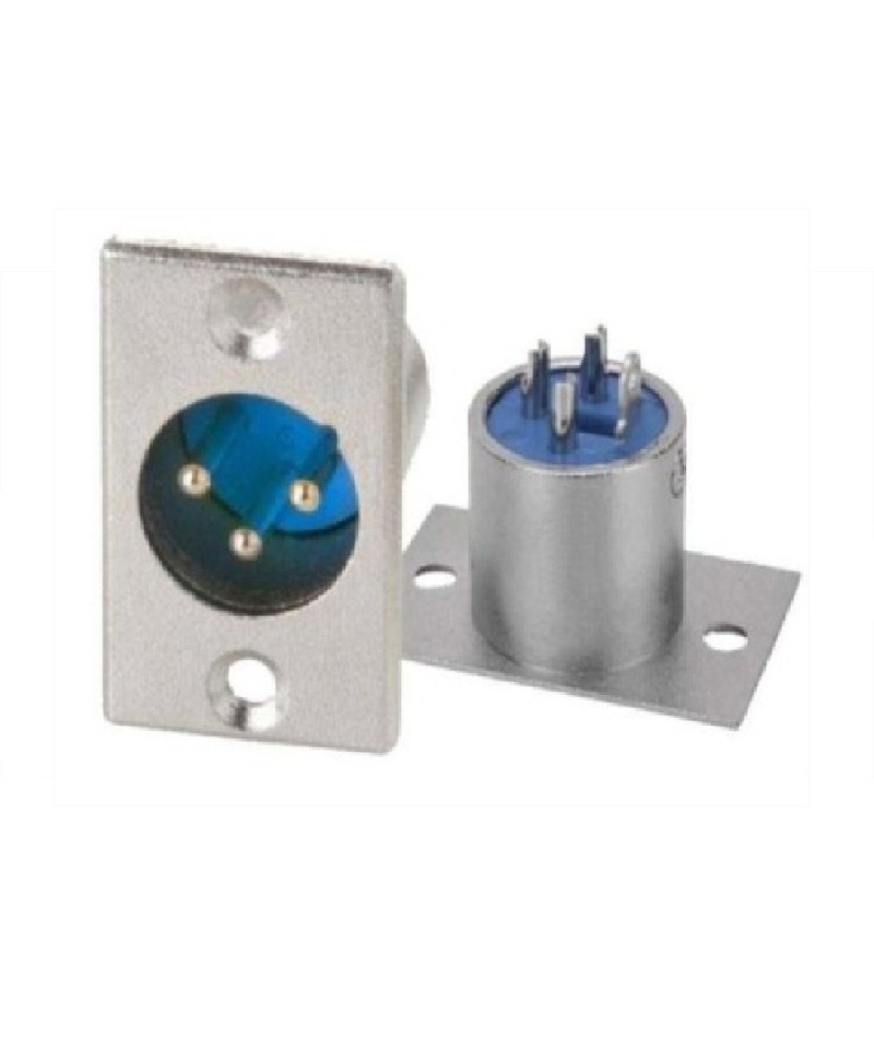 Conector metalico XLR macho para montaje