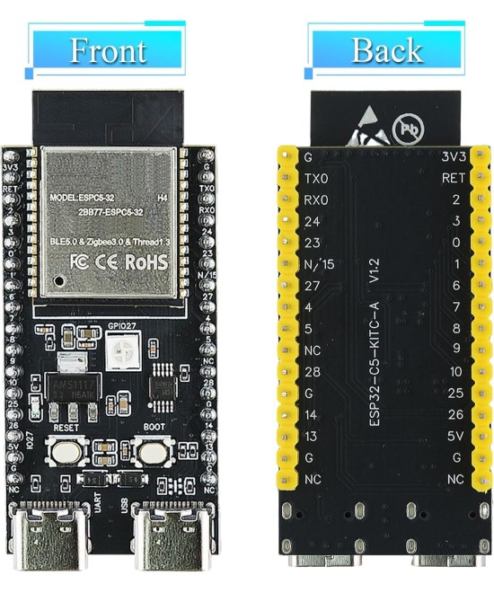 Tarjeta de Desarrollo ESP32-C5 Dual-Band Wi-Fi 6 & Bluetooth 5