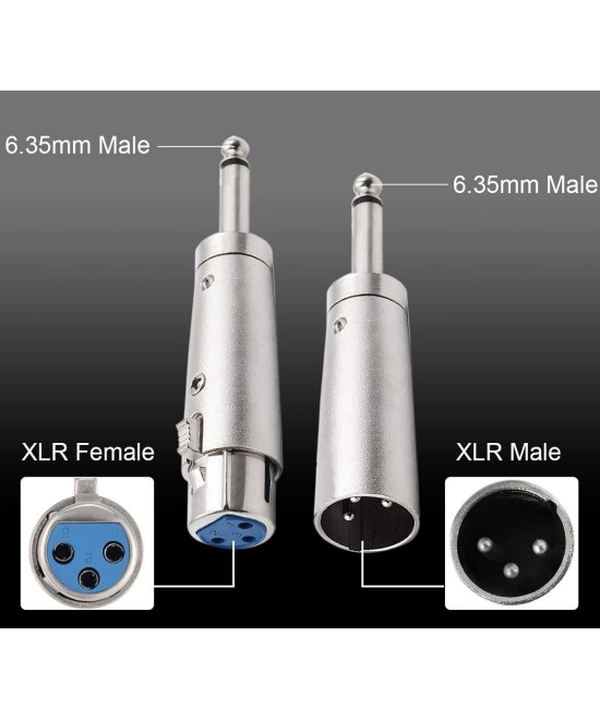 adaptador  XLR a 6.35mm Mono