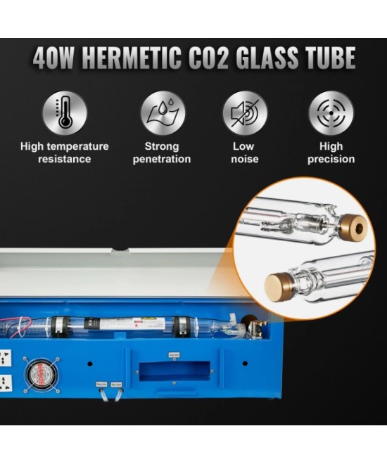 Grabadora y cortadora laser VEVOR 40W CO2 8x12 Pulgadas