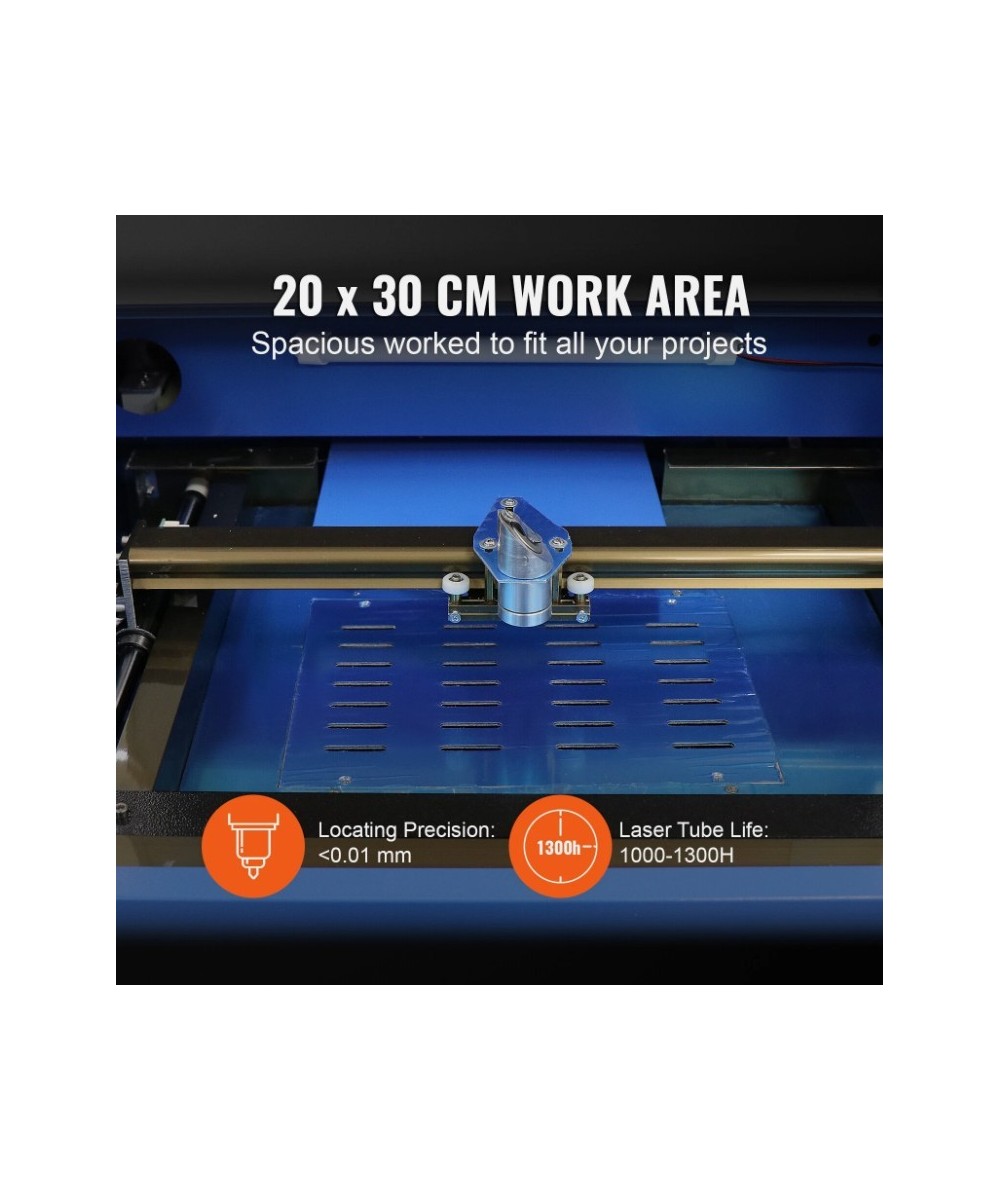 Grabadora y cortadora laser VEVOR 40W CO2 8x12 Pulgadas