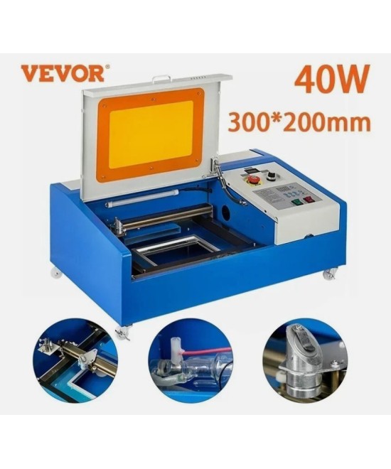 Grabadora y cortadora laser VEVOR 40W CO2 8x12 Pulgadas