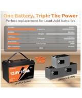 Batería de ciclo profundo LiFePO4 de 12V 150Ah recargable YEAGULCH