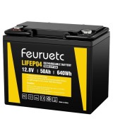 Batería de ciclo profundo LiFePO4 de 12V 50Ah recargable FEURUETC