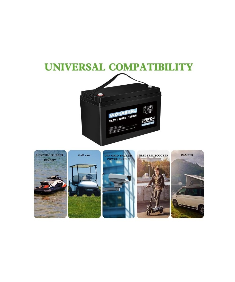 Batería de ciclo profundo LiFePO4 de 12V 100Ah recargable WOXABHSL
