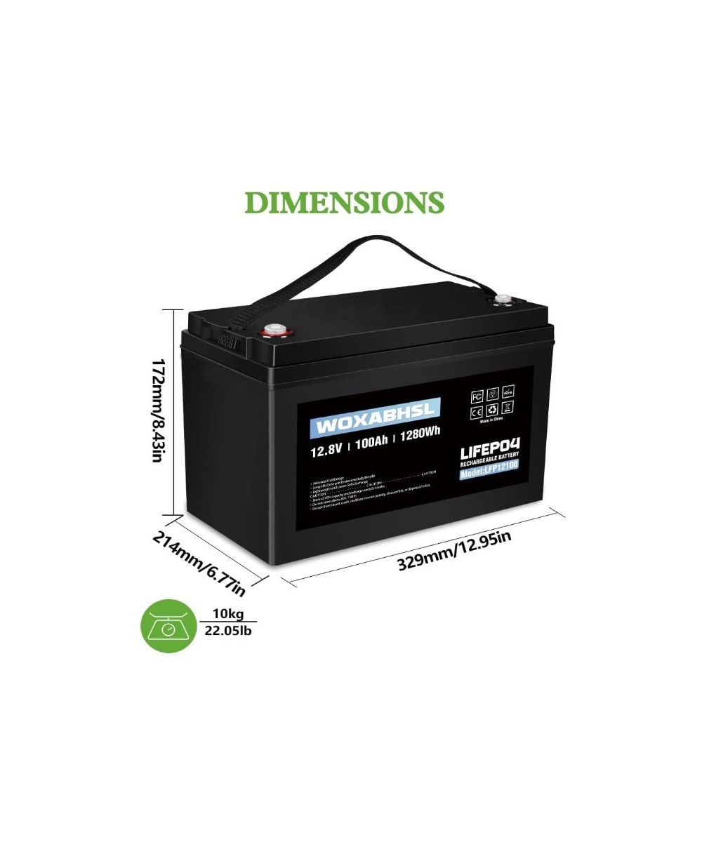 Batería de ciclo profundo LiFePO4 de 12V 100Ah recargable WOXABHSL