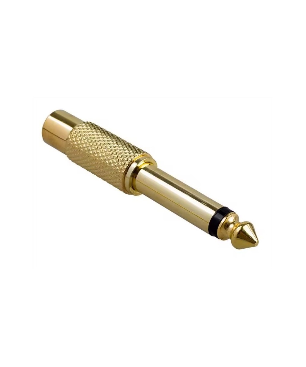 Adaptador de audio salida macho mono 1/4" (6.35mm) y entrada RCA hembra