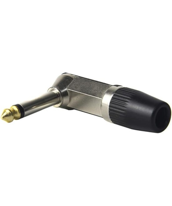 Conector mono 1/4" (6.35mm) Macho 90° L