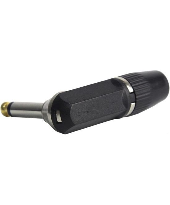 Conector mono 1/4" (6.35mm) Macho 90° L