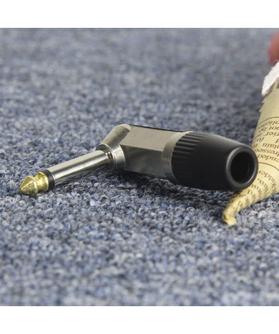 Conector mono 1/4" (6.35mm) Macho 90° L