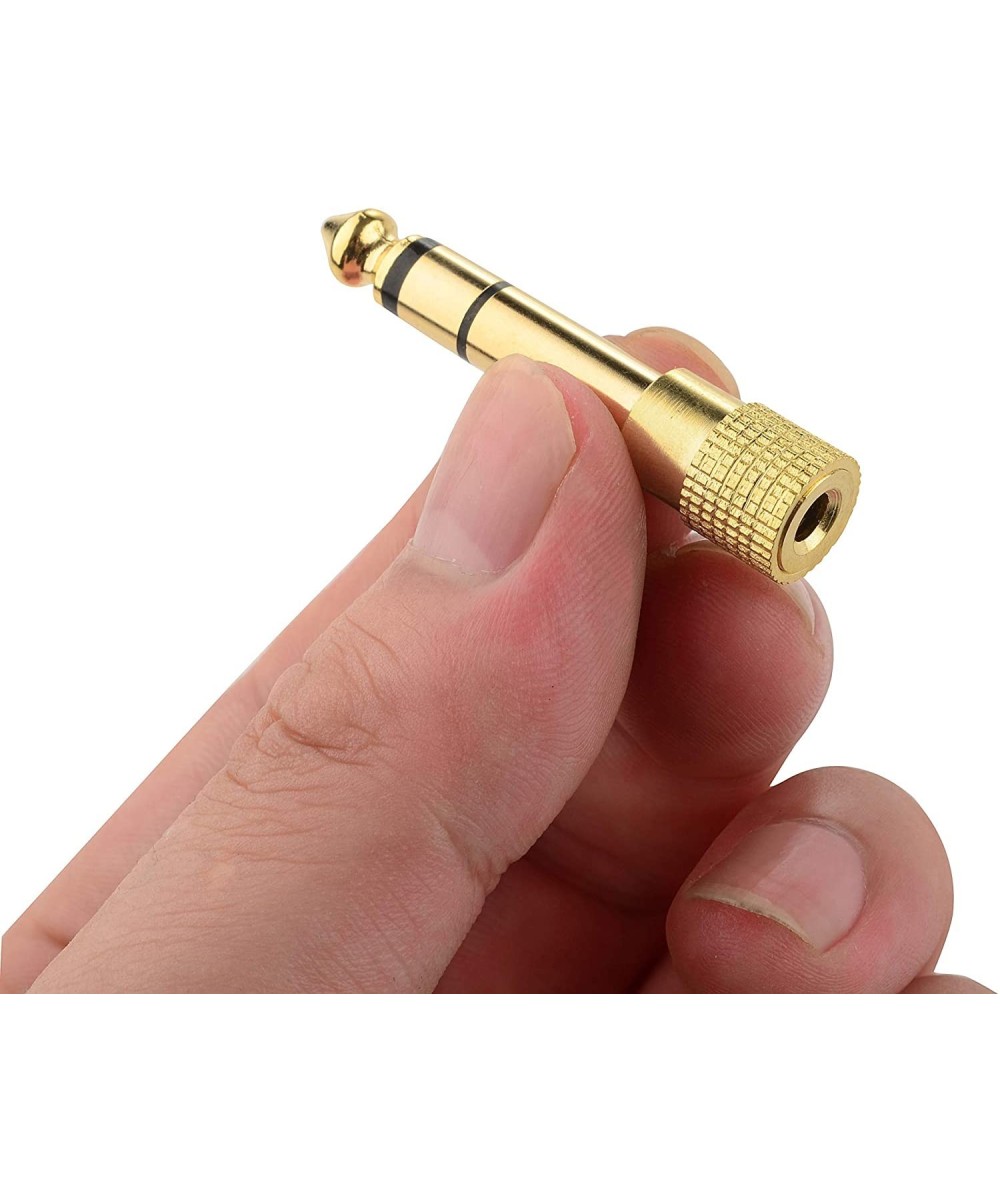 Adaptador de audio salida macho 1/4" (6.35mm)  y entrada hembra de 3.5mm mono/stereo