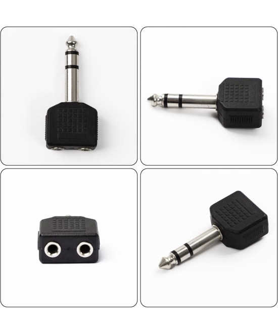 Adaptador 2 entradas 3.5mm 1 salida 6.35mm