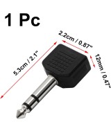 Adaptador 2 entradas 3.5mm 1 salida 6.35mm