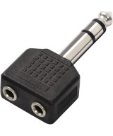 Adaptador 2 entradas 3.5mm 1 salida 6.35mm