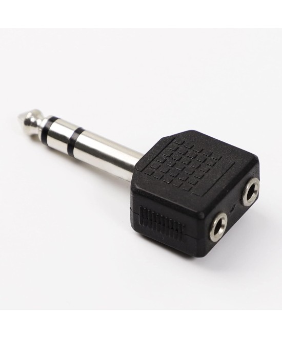 Adaptador 2 entradas 3.5mm 1 salida 6.35mm