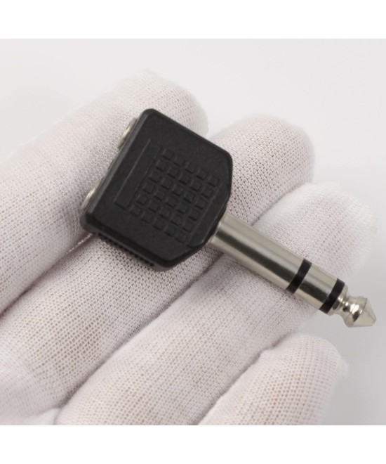 Adaptador 2 entradas 3.5mm 1 salida 6.35mm