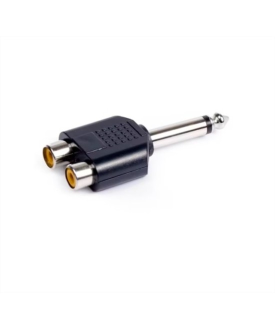 Adaptador de audio 2 RCA hembra a 6.35mm mono