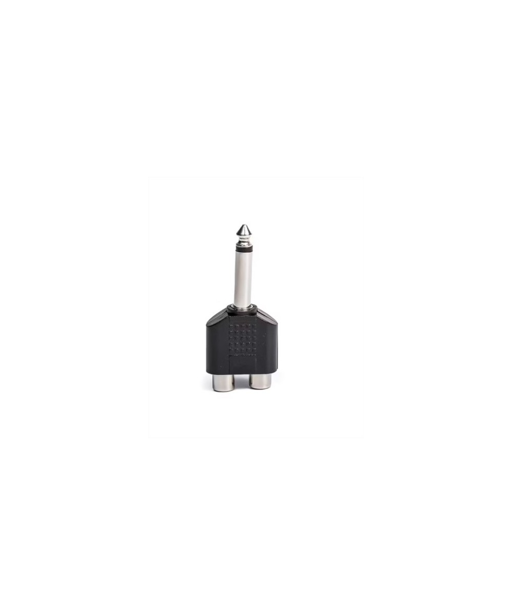 Adaptador de audio 2 RCA hembra a 6.35mm mono