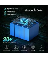 Bateria de ciclo profundo LiFePO4 de 12V 100Ah recargable con Medidor led HQST