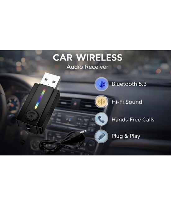Adaptador Bluetooth 5.3 para Vehiculo/Parlante 3.5mm