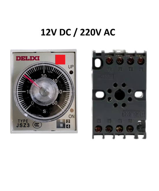Temporizador JSZ3A-E 12V DC / 220V AC delixi