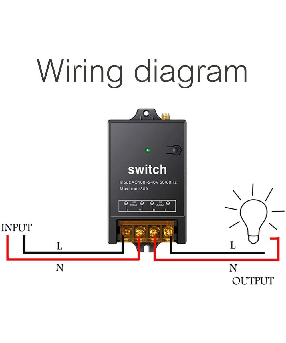 Rele inalámbrico 100-240V 30amp 3km 433mhz
