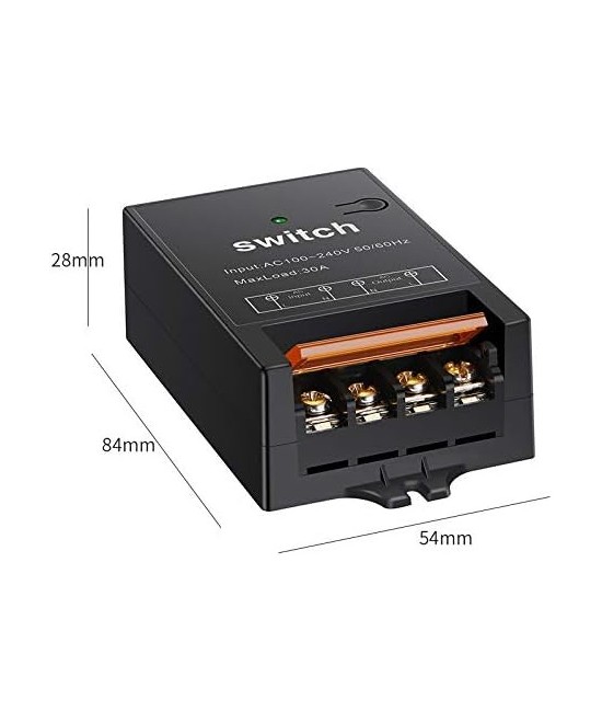 Rele inalámbrico 100-240V 30amp 3km 433mhz