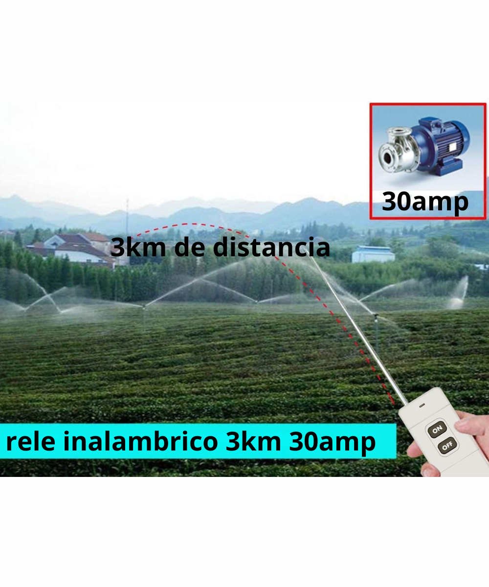 Rele inalámbrico 100-240V 30amp 3km 433mhz